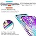 LeYi Compatible with Note 9 Case, Galaxy Note 9 case with 3D PET Screen Protector(2PCS) for Girls Women, Glitter Clear Phone Case for Samsung Note 9, Teal/Purple