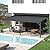 Domi 12’x20’ Lean-to Gazebo, Hardtop Wall-Mounted Gazebo Pergola with Sloping Galvanized Steel Roof and Upgraded Drainage System, Outdoor Permanent Metal Shelters for Patio Backyard Deck, Grey