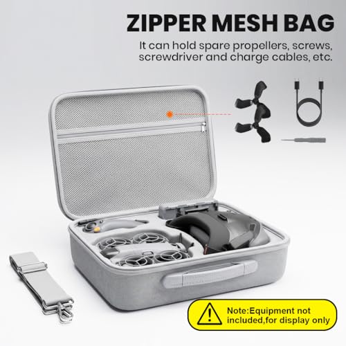 Image of ZORBES Compatible with DJI Neo 2 Drone, Travel Case Bag Accessories for DJI Neo 2 Drone Bag, PU Waterprooof Zip -up Carrying Bag with Shoulder Strap Shockproof Custom-fit Storage Bag (Case Only)