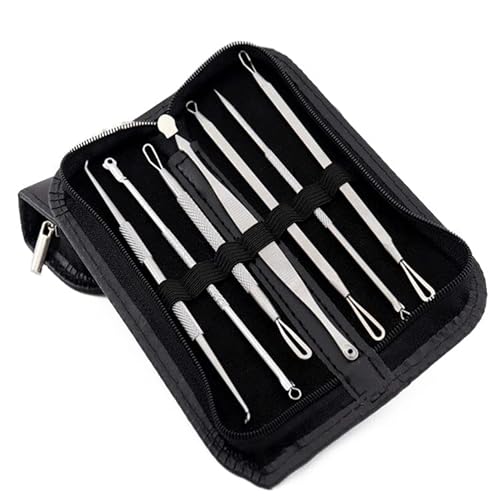 Edelstahl Squeezer Set Akne Nadel Set Edelstahl Mitesser Entfernung Akne Nadel Beauty Tools Cell Clamp Pinzette Pickel Picker Cover