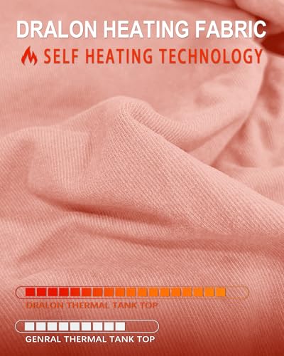 WOWENY Damen Basic Tank Top mit Thermo Ärmellose Winter Thermohemd Warme Vest Unterhemd Camisole Unterwäsche Fleece Shirt für Alltag,Rosa,L