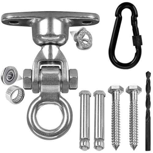 Yyiwhmy Heavy Duty 1500 LBS Capacity Swing Hanger | 360°+180° Full Swivel Stainless Steel Hammock Hanger | Durable Hardware Accessories for Porch, Playground, Yoga, Heavy Bag