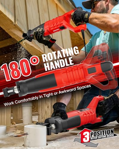 EZUVITA 7 Amp Rotating Handle Reciprocating Saw