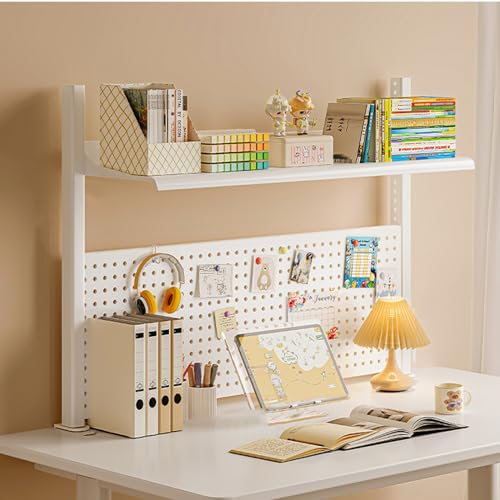 Kit de rangement mural en panneau perforé modulable pour organiser le bureau