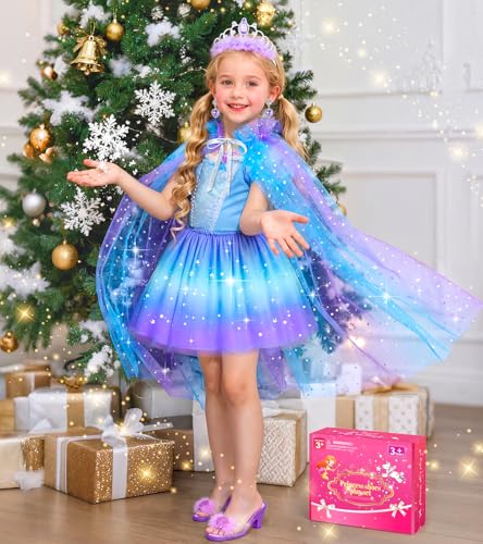 Vestido Princesa Jeowoqao para Niñas con Accesorios miniatura 4