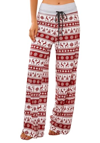 Image of Women Pajama Pants Comfy Lounge Wide Leg Casual Stretch Palazzo Drawstring Pj Bottoms Pants S-3XL