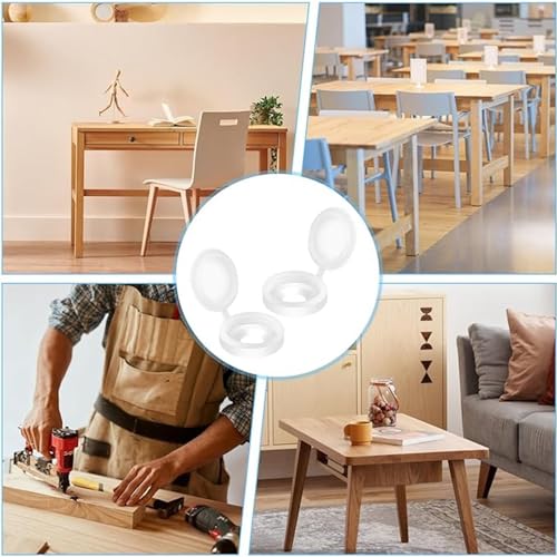 RXKFIGX 200 PCS Plastic White Screw Caps Screw Cover Caps Folding Screw Cover Plastic Screw Caps Snap Caps Washer Covers Flip Tops for Covering Screw Protection Screws Cabinets Furniture Shelf - Image 4