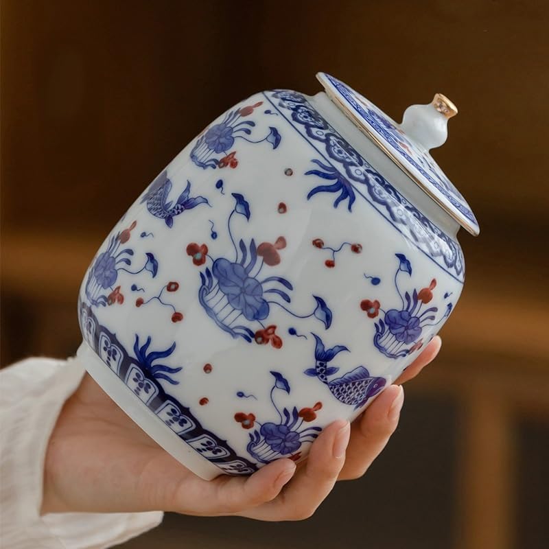 LYGSWDB Pojemnik na herbatę Ceramiczne kanistry na herbatę Puszki do przechowywania herbaty Zamknięte puszki Puszki do przechowywania w gospodarstwie domowym Kanistry kuchenne Ceramiczny słoik do