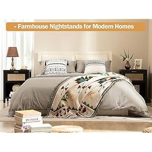 Sicotasrattannightstandssetof2farmhousenightstandbedsidetablewithdrawerandstorageshelfbohoendsidetableaccenttableforbedroomsmallspaceblackoak Urban Country Home Decor Sicotas rattan night stands set of 2 farmhouse nightstand bedside table with drawer and storage shelf boho end side table accent table for bedroom small space black oak urban country home decor