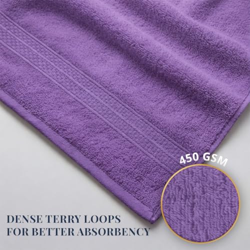 Image of LANE LINEN 450 GSM 100% Cotton Colorado Hand Towel 2PC - Wishful Mauve | Ring Spun Cotton Weave, True 60x40cm Each, Quick Dry & Absorbent, Napkins for Gym, Workout, Sports