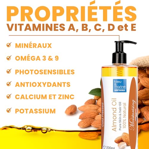 Huile d'amandes douces pressée à froid format 2000 ml pour le corps