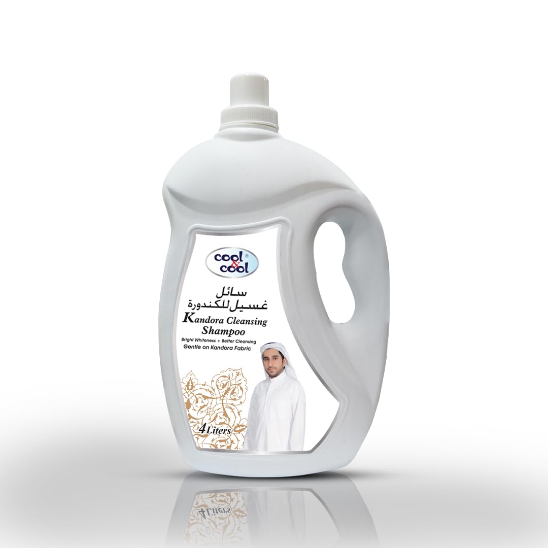 Cool & Cool Kandora Cleansing Shampoo 4 Liters - Gentle Fabric Care, Color Protect, Long Lasting Fragrace & Easy Rinse Off