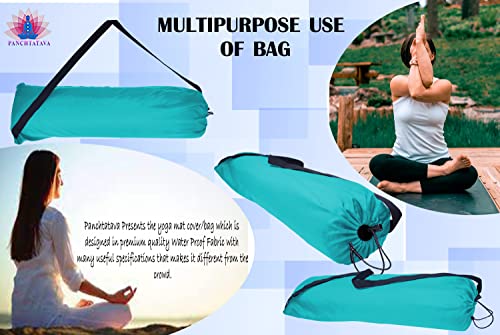 Image of Panchtatava Polyester Luxury Firoji Strechable Dori.Lockexercise Mat Cover Bag ONLY With Broad Strap, Blue