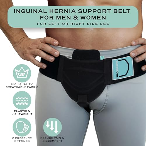 Image of Abdomencare Inguinal Hernia Support Belt for Men & Women with 2 Compression Pads - Hernia Belt for Men Inguinal - For Left or Right Side Inguinal Hernias - Hernia Belts for Men Truss Support - S /M