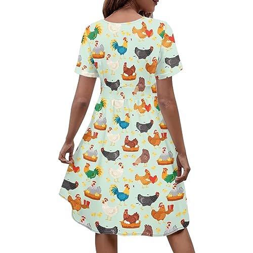 Image of Women's Summer Formal Dresses Short Sleeve Wrap V Neck Dresses Bridesmaid Wedding Guest Dress with Pockets