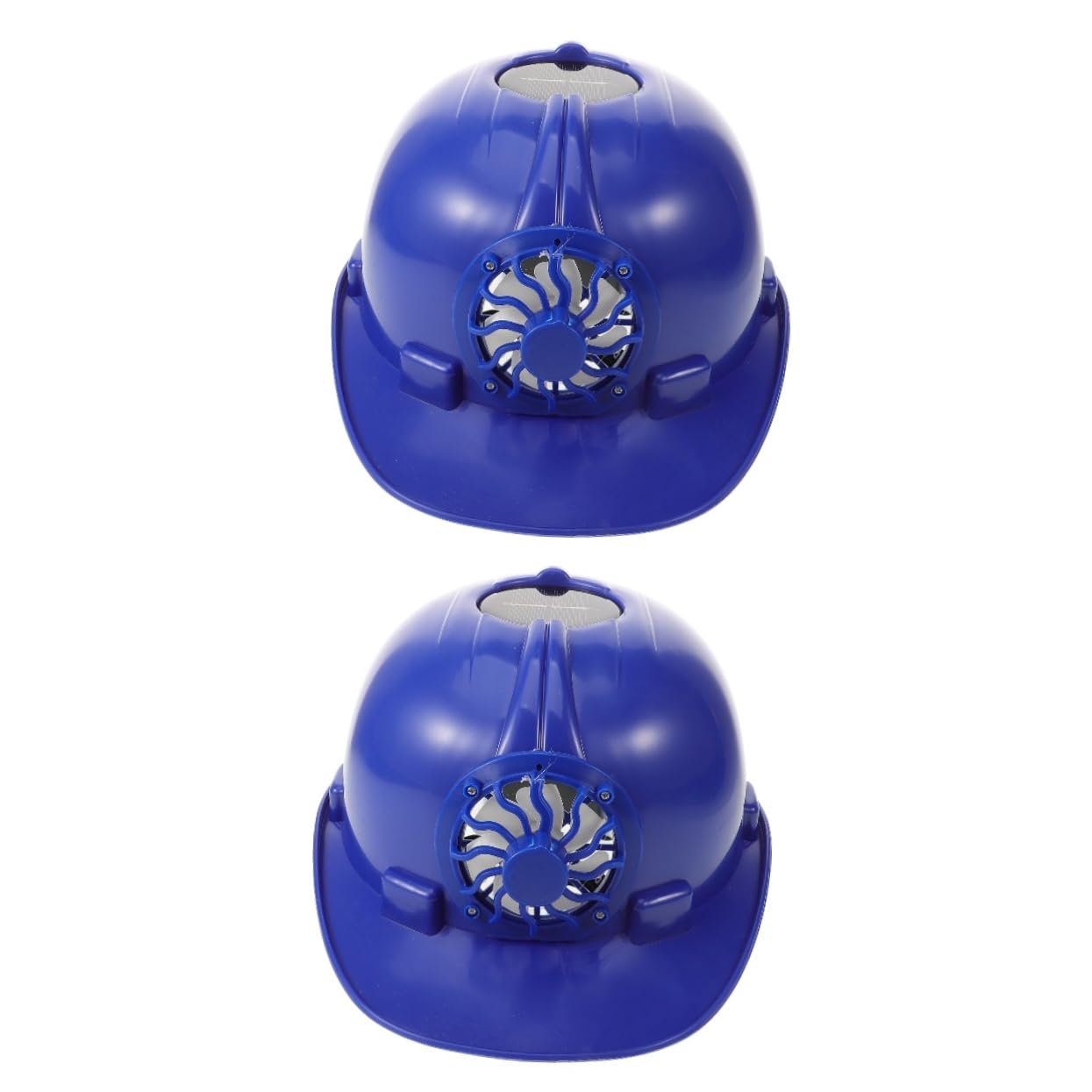 UKCOCO casco elmetto da ventaglio fan del cappello duro Cappello con protezione solare antiscottatura da costruzione da uomo elmetto protettivo plastica Blue
