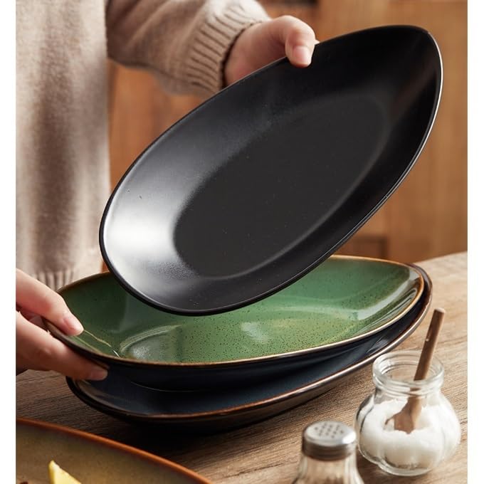 Piatti Cena Piatto di pesce in ceramica Piatto di pesce al vapore for uso domestico Piatto di cibo giapponese Stoviglie for ristoranti Forniture Per Feste(A)