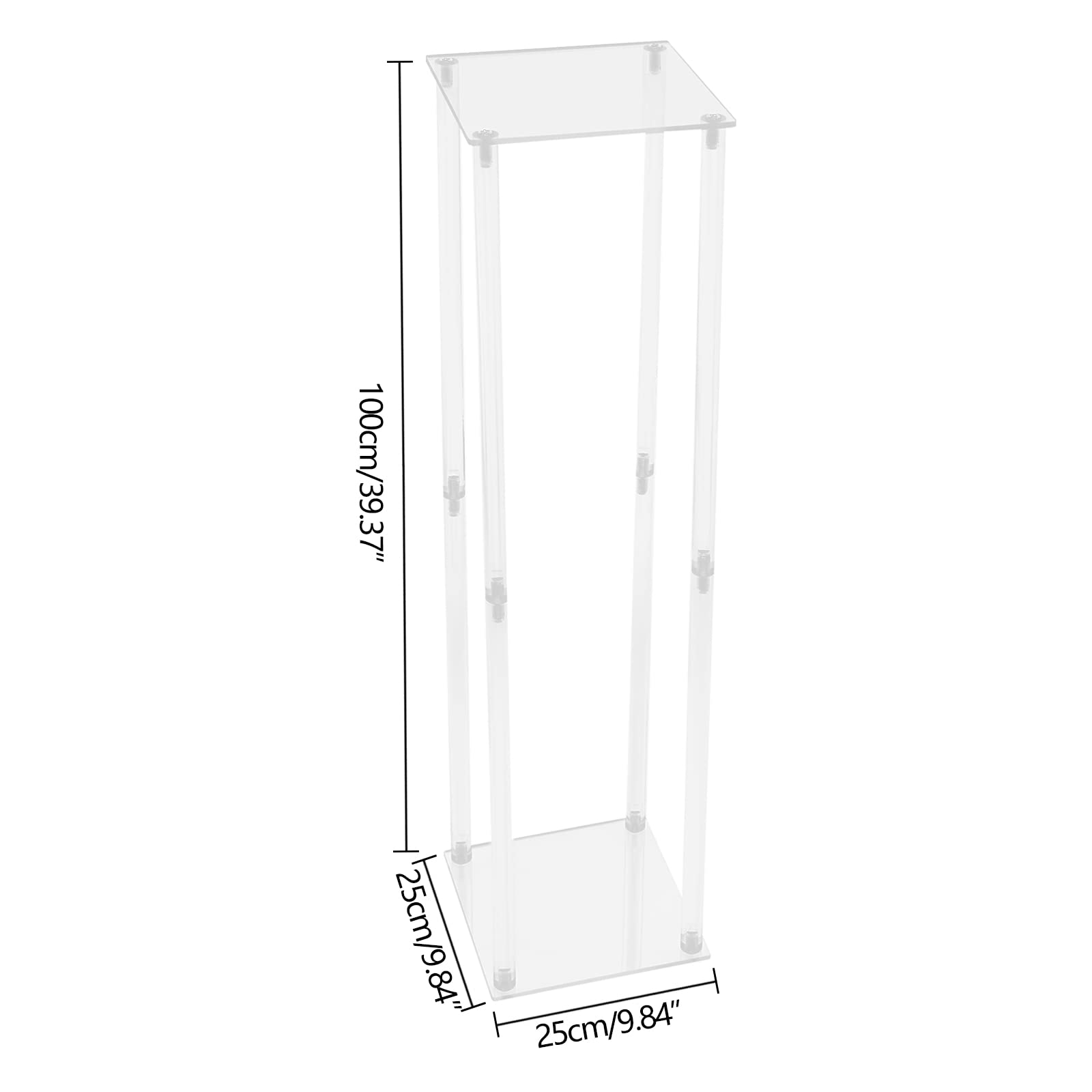 Lot de 2 supports de fleurs de mariage en acrylique pour table de mariage - Vase de 100 cm de haut pour centres de table - Support de fleurs pour mariage, fête, vases à fleurs, maison, salon