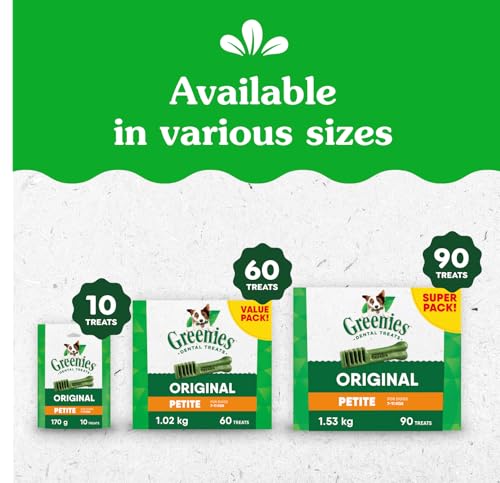 GREENIES Dog Treats Original Petite Natural Dental Care, (60 Treats) 36oz. Pack image 3