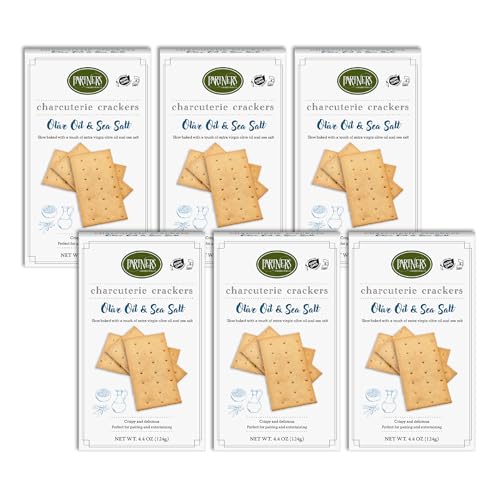 Partners Hors d'Oeuvre Crackers, Olive Oil & Sea Salt, 4.4