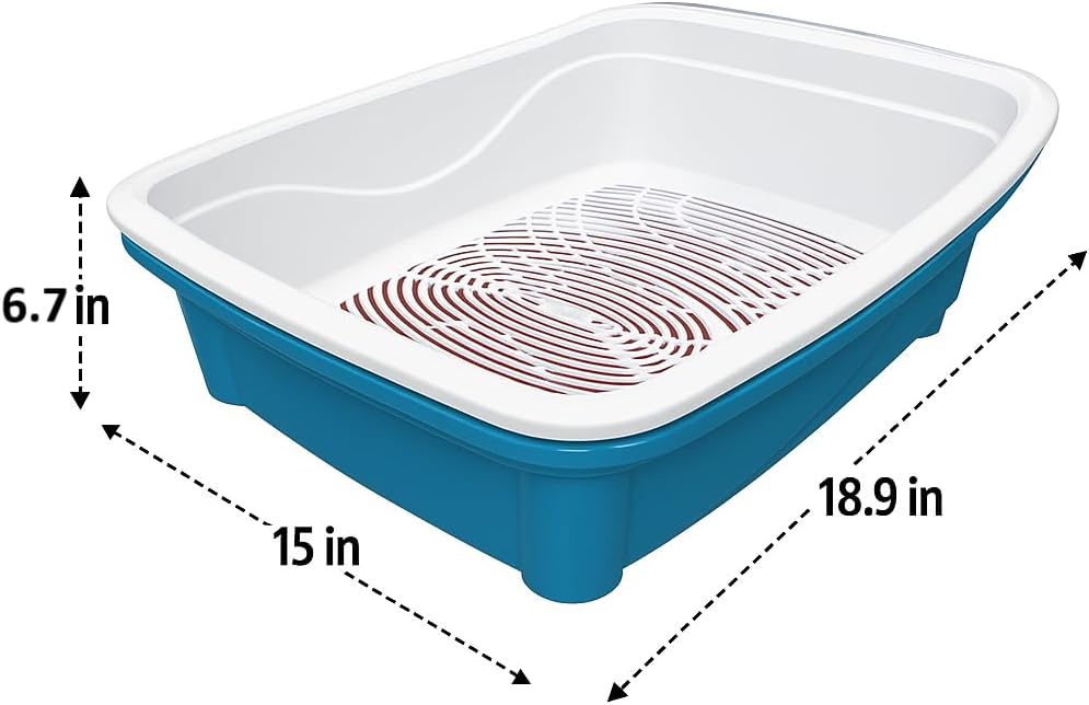 Classic Plus Sifting Litter Box Large - Large Cat Litter Pan with Intelligent Sifting System for Hygiene, Savings & Comfort - Durable, Easy Clean Design for Happy Cats (Blue)
