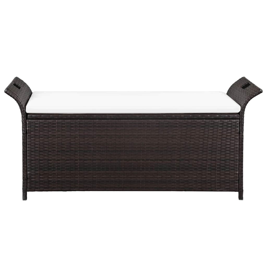 vidaXL Gartenbank Poly Rattan Bank Sitzbank Auflagenbox Kissenbox Gartentruhe