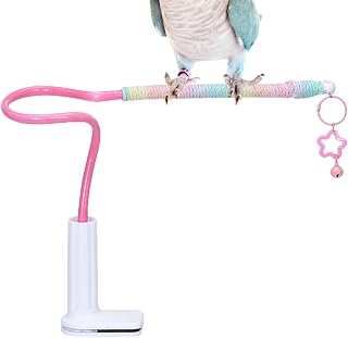 Perchero para Aves | Juguetes para Aves con Plataforma De Juego | Accesorios Coloridos Antideslizantes para Jaulas De Periquitos con Campana, Juguete De Entrenamiento para Cotorras Y Agapornis