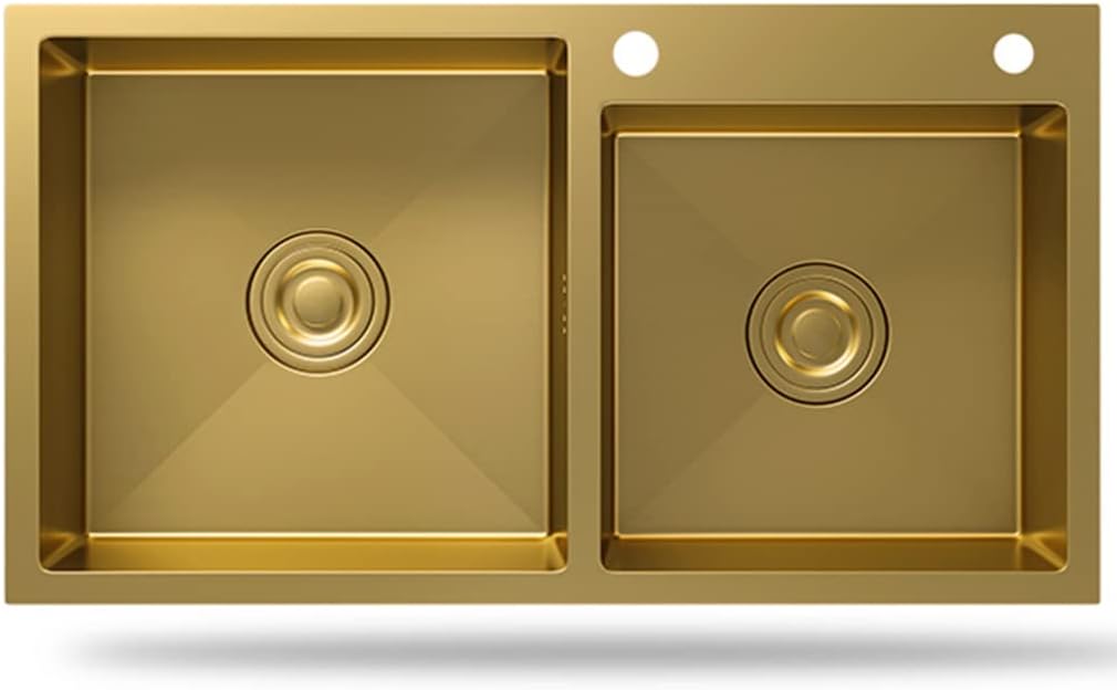 Kitchen Sinks ​Bar Prep Kitchen Sink, Sink, Deep Double-Bowl Sink Basin, Drop-In Ordermount Installation/D/72 * 40Cm