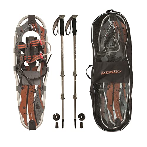 Truger Lightweight Aluminum Frame Snowshoe Trail Kit with Quick-Lock Trekking Poles, Quick Release...