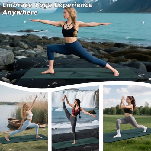 ILILI Yoga Mat, 72x25×0.3 Inch, TPE Exercise Mat, Odorless & Tear-Resistant, with Strap, Ideal for Yoga, Pilates, Home Workouts, Stretching & All Fitness Routines (Dark Green) by ilili - Used condition - Image 7