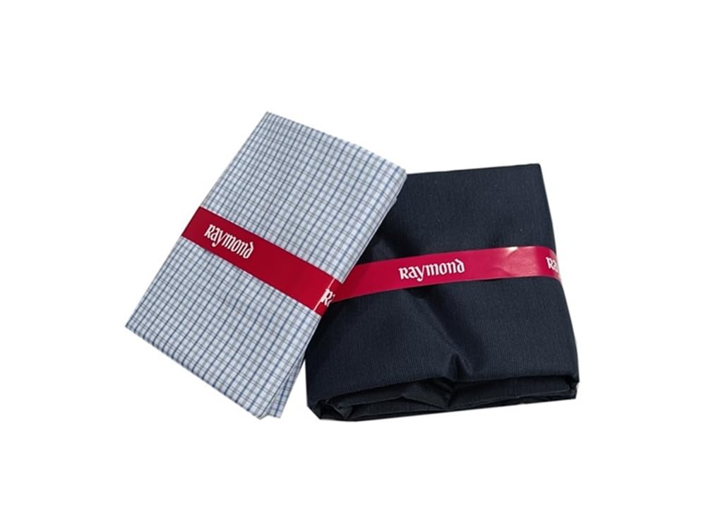 raymond fabrics Raymond Quick Style Premium Shirt & Trouser Fabric Combo With Gift box – Classic Checks Shirt with Solid Trouser-picture-19