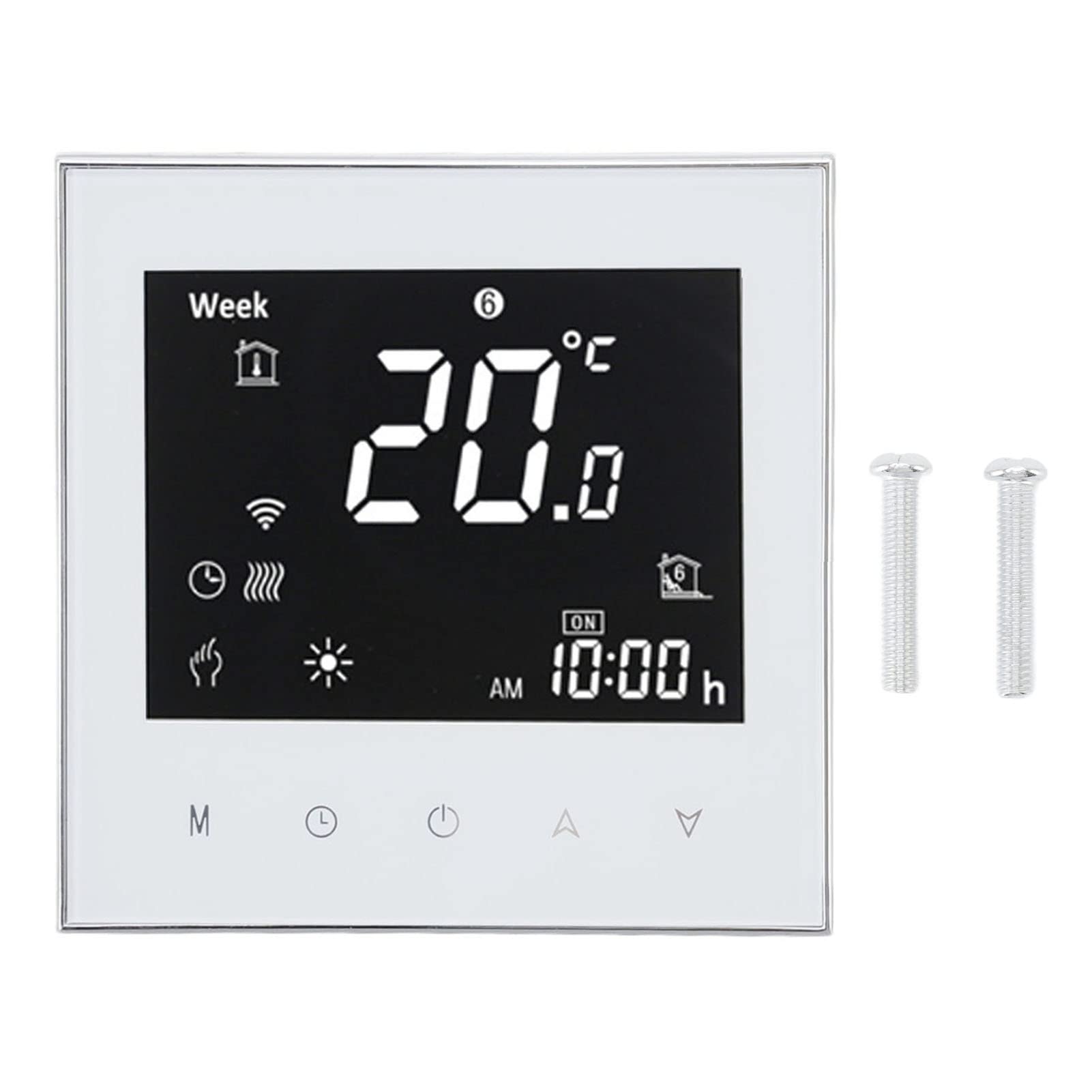 Termostato Inteligente Programable con Pantalla Táctil LCD, Dispositivo de Calefacción para Uso Doméstico, Blanco, 95-240V