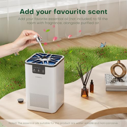 CONOPU Luftreiniger Allergiker, 3-Stufen-Filtration, Air Purifier Mit Aromatherapiefunktion, Luftfilter FüR Tierhaare, Schuppen, Staub, Nachtlampe, Luftreiniger Raucherzimmer Geringer Verbrauch – Bild 5