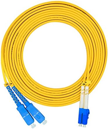 Jeirdus 3Meters 10ft LC to SC Duplex 9/125 Single-Mode Fiber Optic Cable Jumper Optical Patch Cord LC-SC