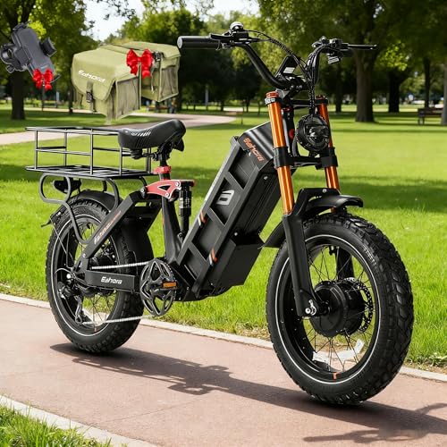 Image of 2026 Eahora 5400W Juliet Pro 2 Electric Bike for Adults 43MPH Dual Motor 70Ah Ebike 200Miles Long Range Electric Bicycle, 20'' Fat Tire Full Suspension Electric Mountain Bike for Commuting /Delivery
