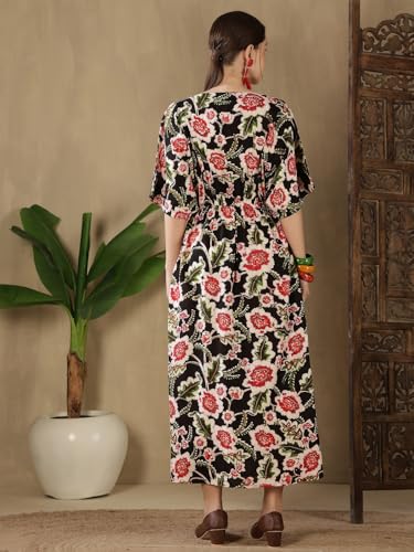 Image of FebQ Elegant & Comfortable Rayon Elastic Dress