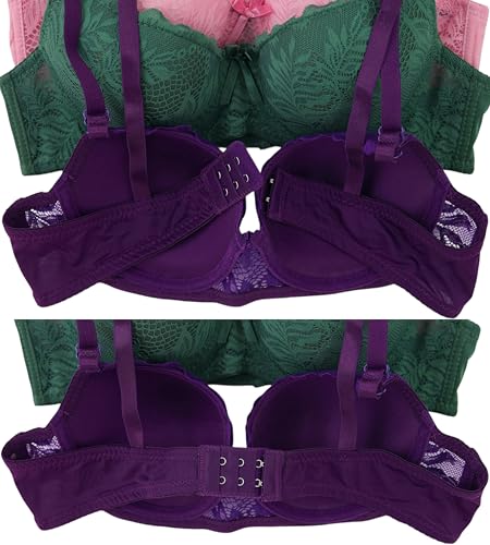 Image of ToBeInStyle Women's Pack of 6 Padded Assorted Styles Supportive Bras Cup Size - A to DDD