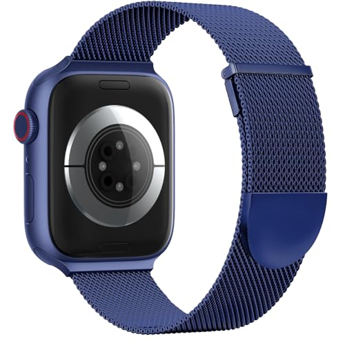 Higgs Ersatzarmband Kompatibel mit Apple Watch Armband 46mm 45mm 44mm 42mm 41 mm 40mm 38mm 49mm, Magnetisch Einstellbar Edelstahl Metall Armbänder für iWatch SE3 2 Series 11 10 9 8 7 6 5 4 Ultra3 2 1