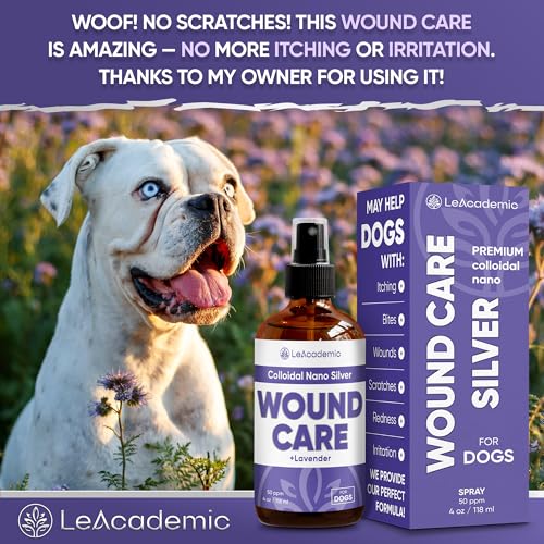 Dog Wound Care + Lavender | Wound Care for Dogs | Skin Irritation Treatment | All Breeds Itch Spray | Lavender Spray | Pet Cone | 4 Oz