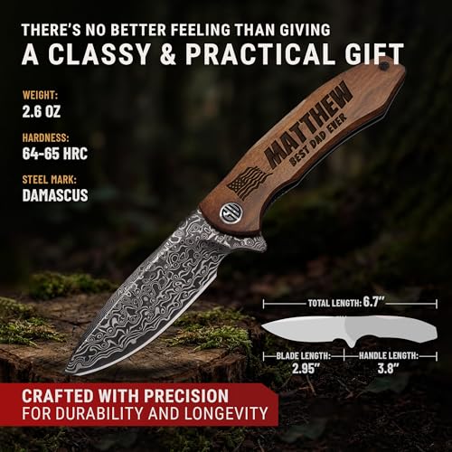 Image of GOOD WORKER Custom Knife - Personalized Pocket Knives for Men - Engraved Gifts for Men Husband Boyfriend - Customized Present for Birthday, Anniversary - 6700 D PS