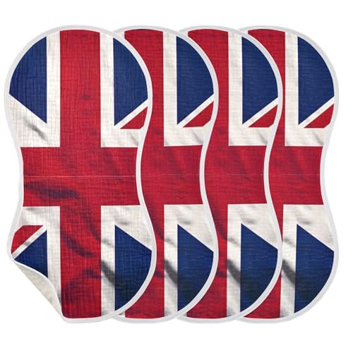 British Flag Baby Burp Cloths, Cotton Soft Absorbent Burp Cloth, Baby Bib Cloths Spit Up Rags for Newborn Boys Girls, 1 Pack, 22”x11”3