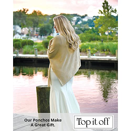 Image of Top It Off Elsa Poncho - Women's Fine Knit Luxury Topper - Layering Piece for Warmth