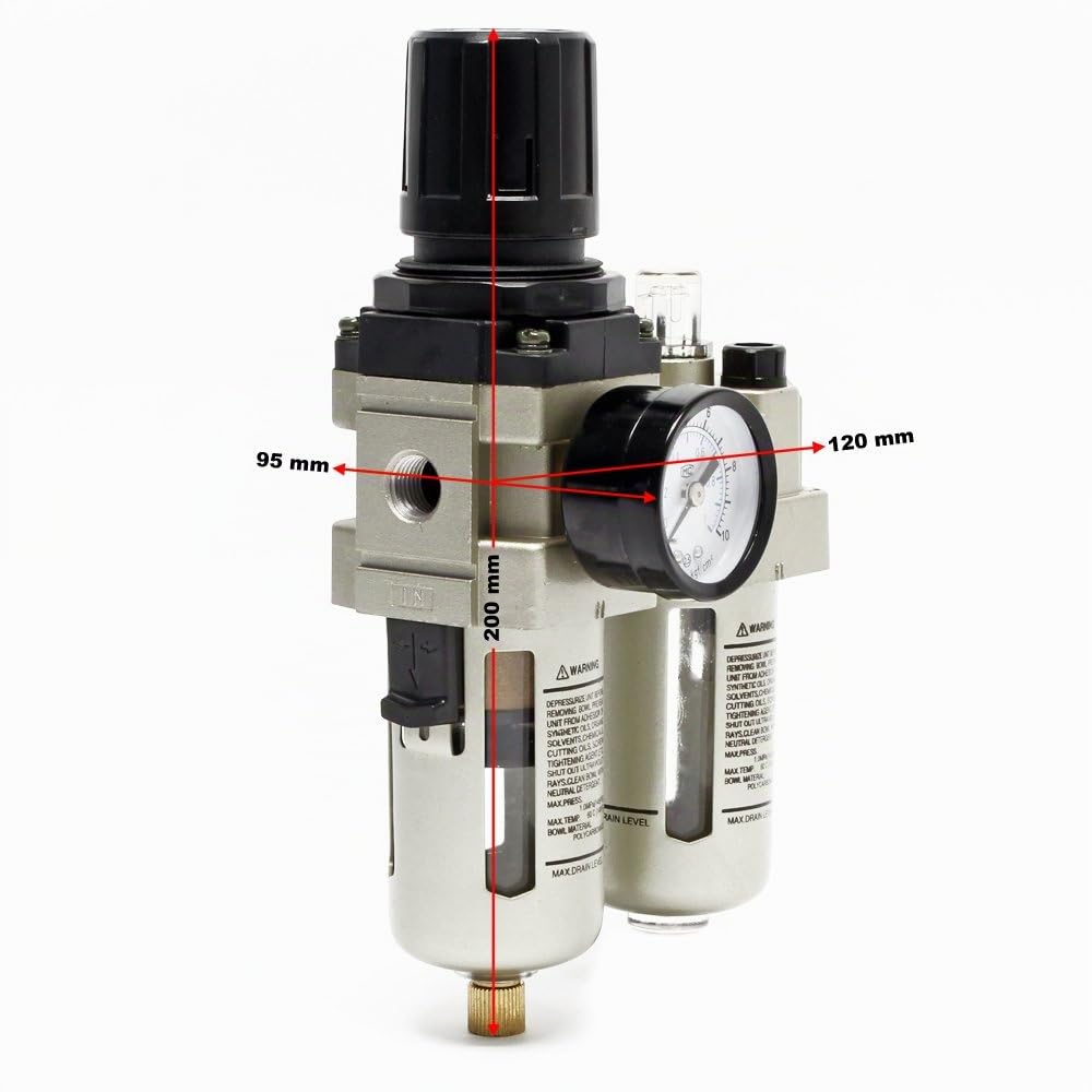 ‌Unidad de mantenimiento aire comprimido 12,91mm 1/4" filtro regulador separador agua difusor aceite