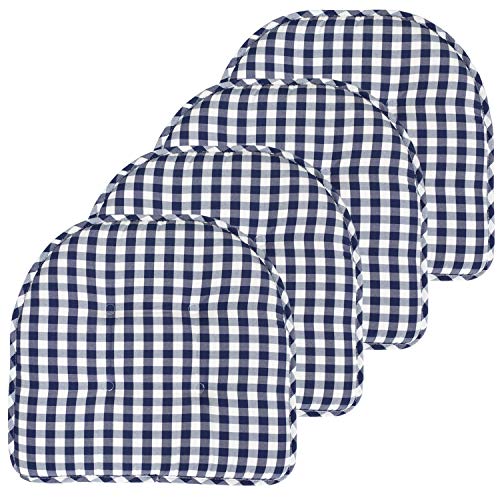Sweet Home Collection Chair Cushion Memory Foam Pads Tufted Slip Non Skid Rubber