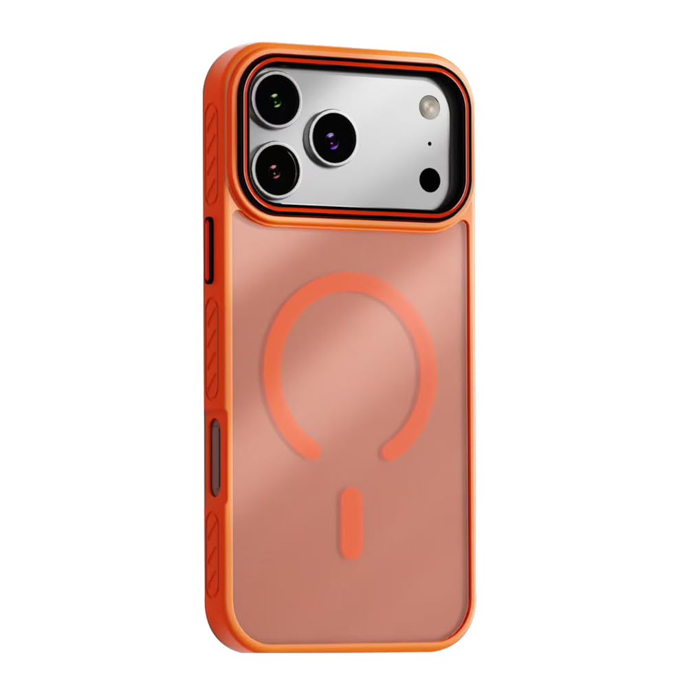Funda Magnética For iPhone 17/17 Air/17 Pro/17 Pro MAX, con Carga Inalámbrica, Suave Al Tacto Y Antideslizante.(Orange,17 Pro MAX)