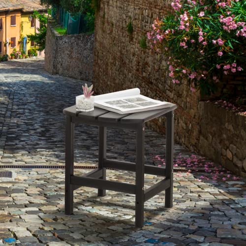 Yoleny Outdoor Side Table, Hdpe Adirondack Table, 19 Inch Patio End Table, Perfect For Graden, Backyard, Pool, Front Porch,Black #TOP6