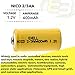 Exell Battery (3-Pack 1.2V 2/3 AA 400mAh NiCD Rechargeable Button-Top Battery Compatible with Dust Busters, Electric mopeds, Meters, RC Devices, Electric Tools