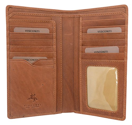 Visconti VCN-20 Secure RFID Blocking Leather Bifold Tall Slim Travel Checkbook Wallet [NEW 2016]