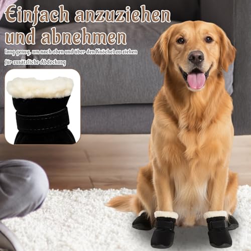 DqiUnaX Hundeschuhe Pfotenschutz Outdoor, 4 Paar wasserdichte Hundeschuhe Für Verletzungen, Hunde Schuhe Outdoor Für Kleine Hunde, Größe S (4 cm)