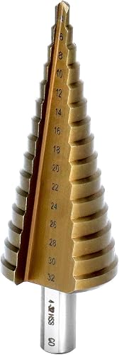 ® Foret étagé 4-32 mm HSS-Co M35, tige triangulaire 9,5 mm QWORK